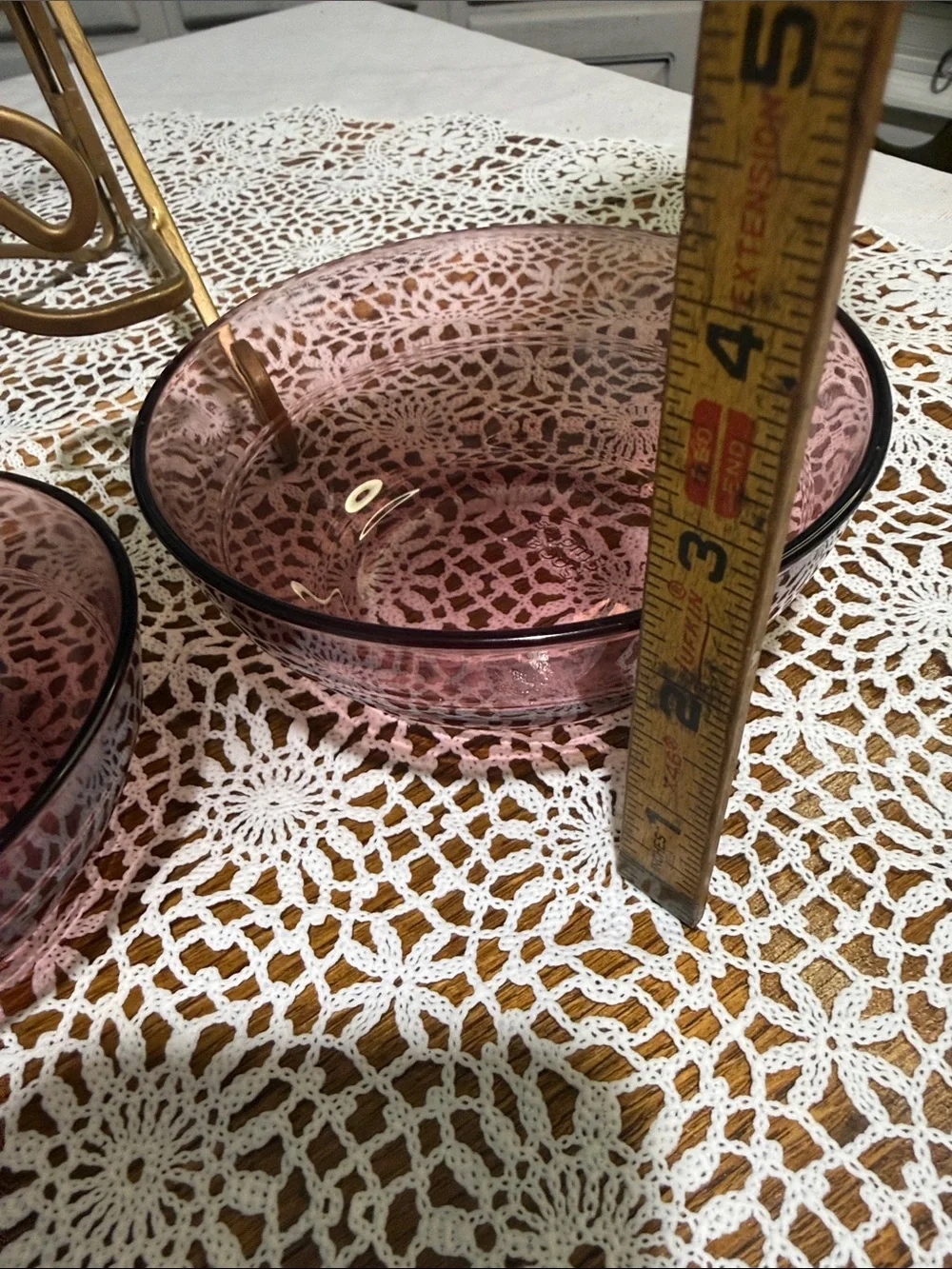 Vintage social studies pink cranberry set of 3 bowls